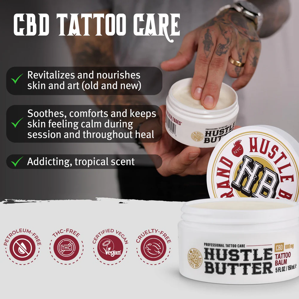 Hustle Butter CBD Tattoo Balm — 5oz Tub - Image 5