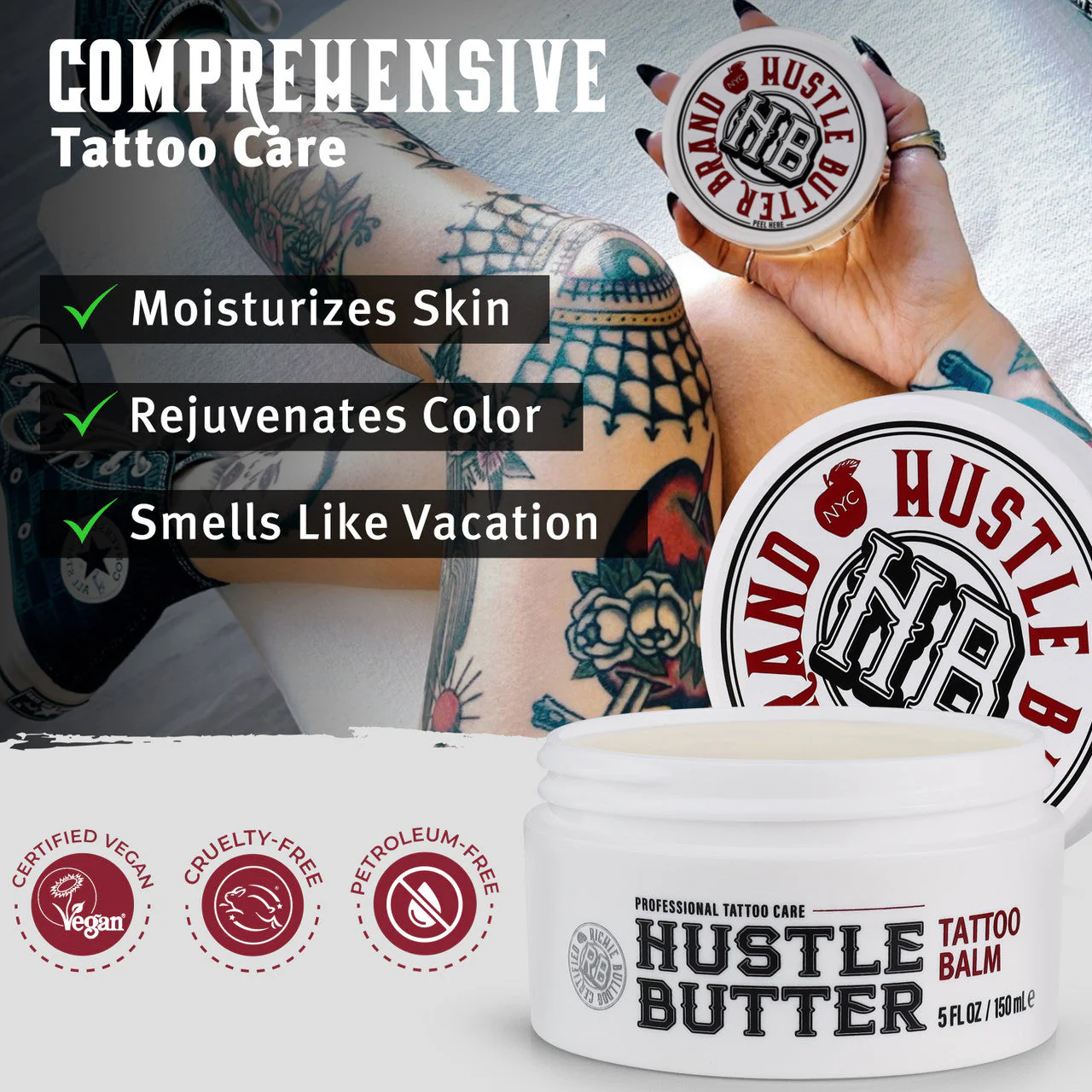 Hustle Butter Deluxe Tattoo Aftercare — 5oz — Single or Case of 24 - Image 3