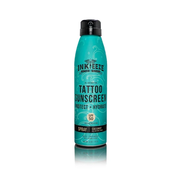 INK-EEZE Hi-Definition Tattoo Sunscreen Spray SPF 50 — 6oz