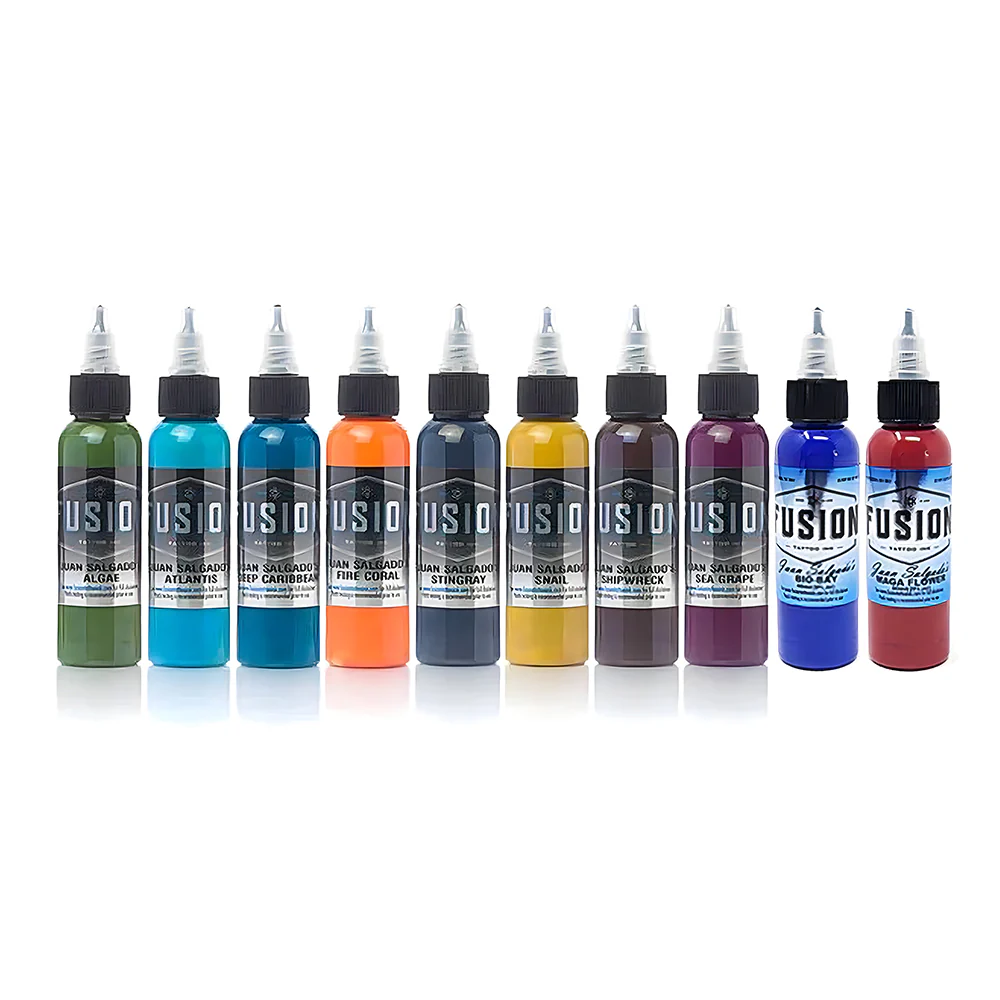 Juan Salgado 10-Color Palette Signature Set — Fusion Tattoo Ink — 1oz - Image 2