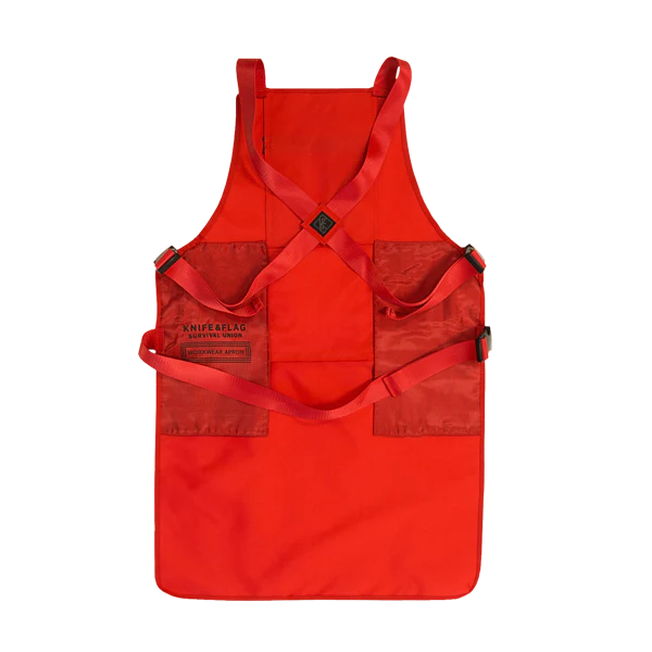 Knife & Flag Non-Porous Core Apron – Red – Minor Blemish - Image 2