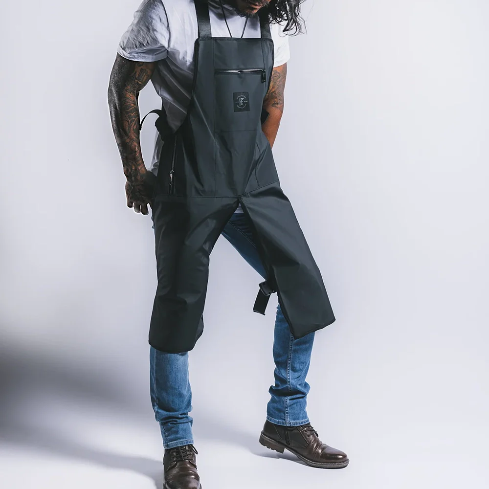 Knife & Flag Non-Porous Split Leg Apron — Black - Image 3