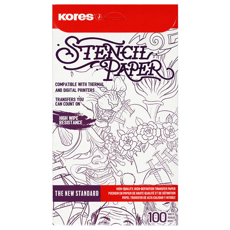 Kores Tattoo Stencil Transfer Paper — 100 Sheets — Pick Size