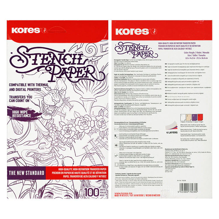 Kores Tattoo Stencil Transfer Paper — 100 Sheets — Pick Size - Image 7