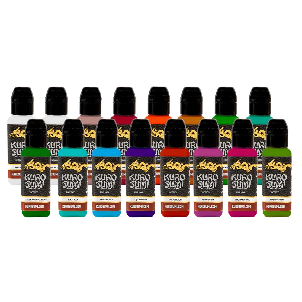 16 Color Primary Set #4 — Kuro Sumi Tattoo Ink — Pick Size - Image 2