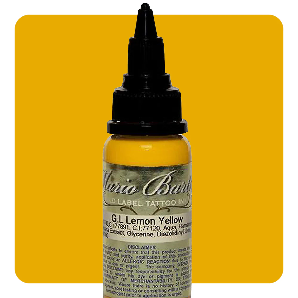 Lemon Yellow Mario Barth Gold Label — Intenze Tattoo Ink — 1oz Bottle
