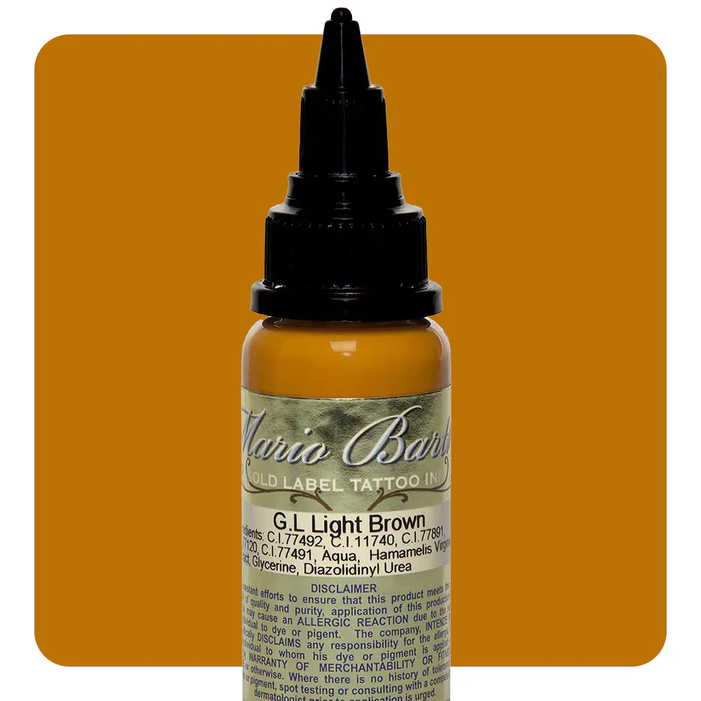 Light Brown Mario Barth Gold Label — Intenze Tattoo Ink — 1oz Bottle