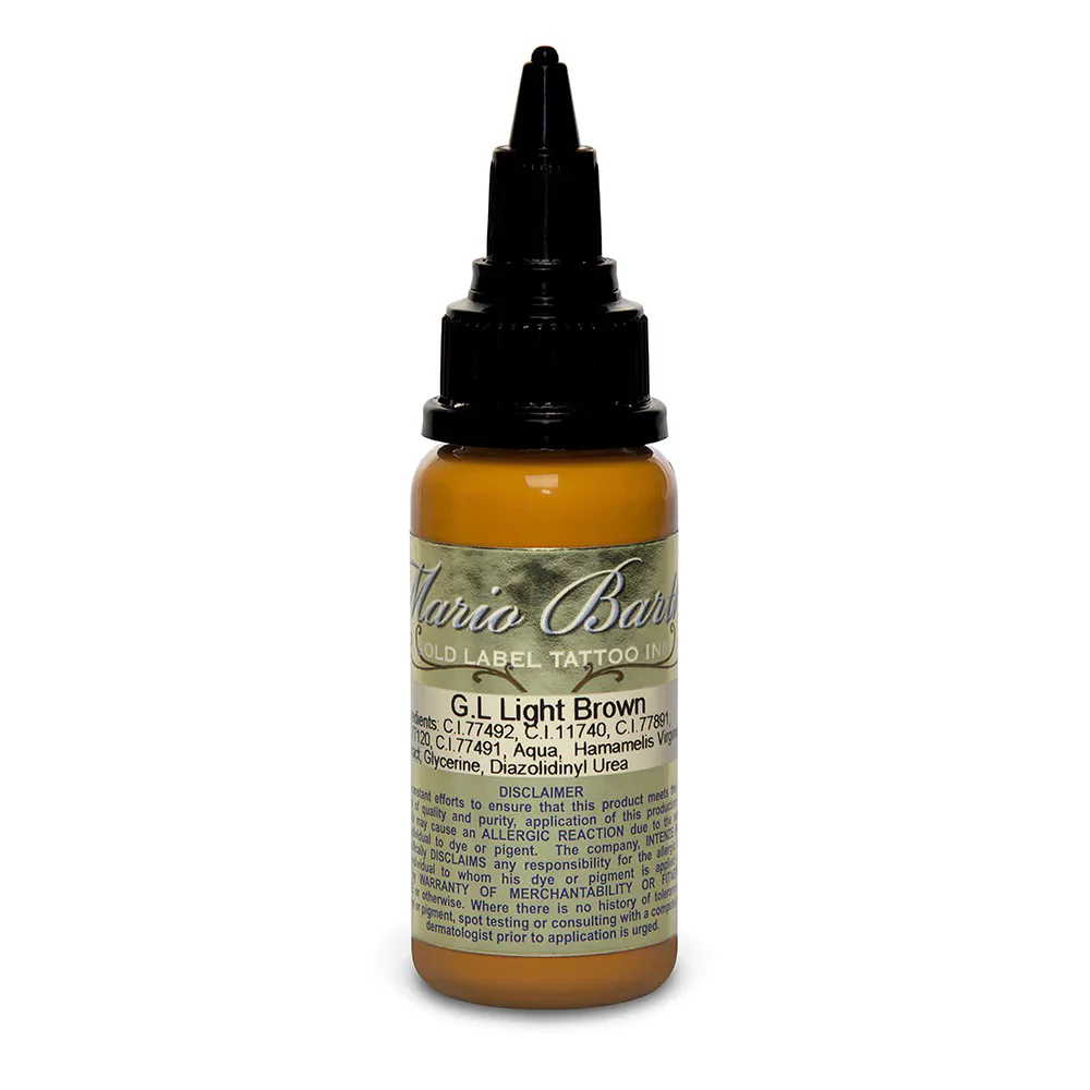 Light Brown Mario Barth Gold Label — Intenze Tattoo Ink — 1oz Bottle - Image 2