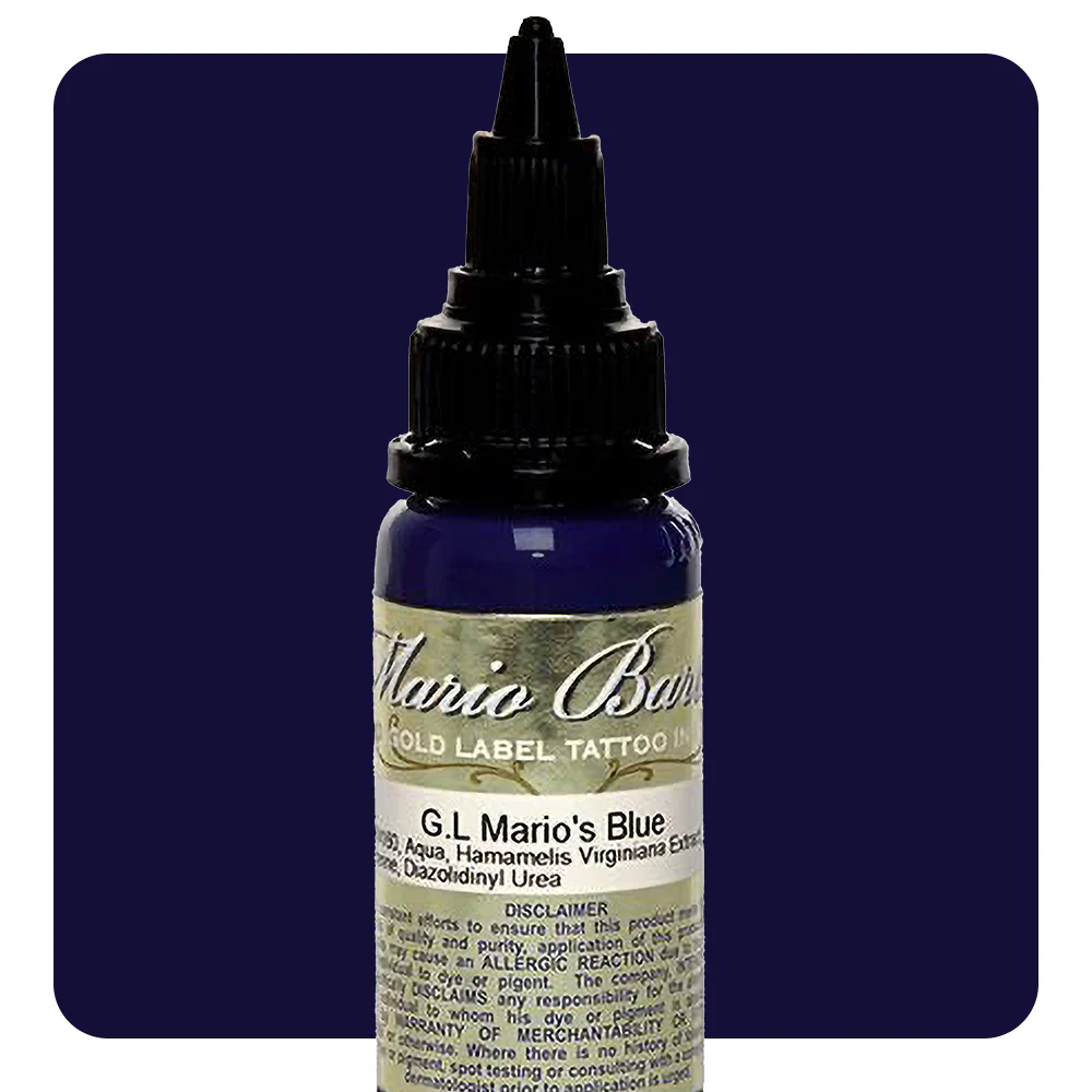 Mario's Blue Mario Barth Gold Label — Intenze Tattoo Ink — 1oz Bottle
