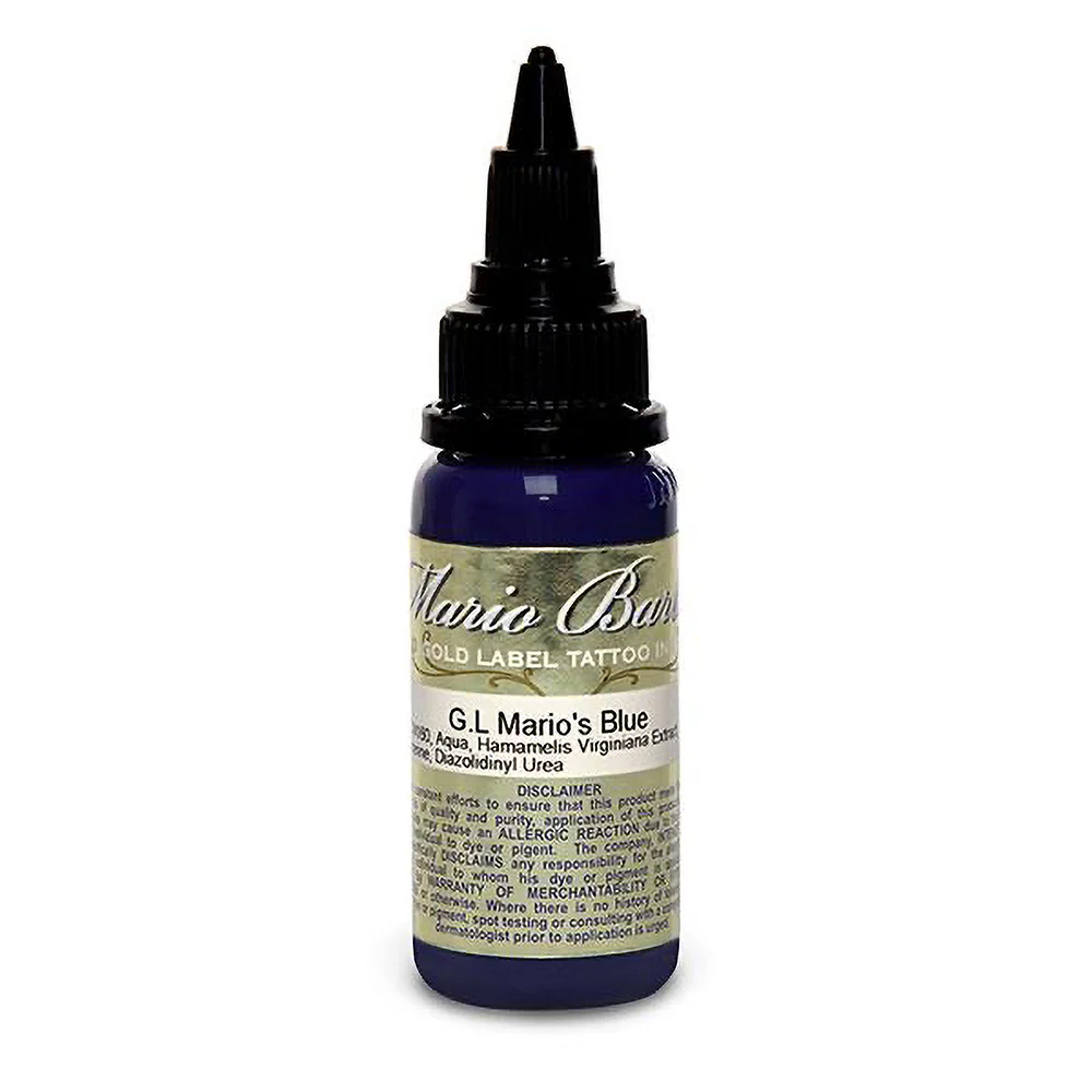 Mario's Blue Mario Barth Gold Label — Intenze Tattoo Ink — 1oz Bottle - Image 2