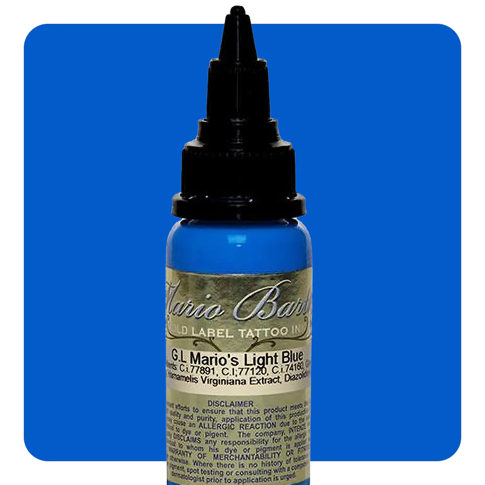 Mario's Light Blue Mario Barth Gold Label — Intenze Tattoo Ink — 1oz Bottle