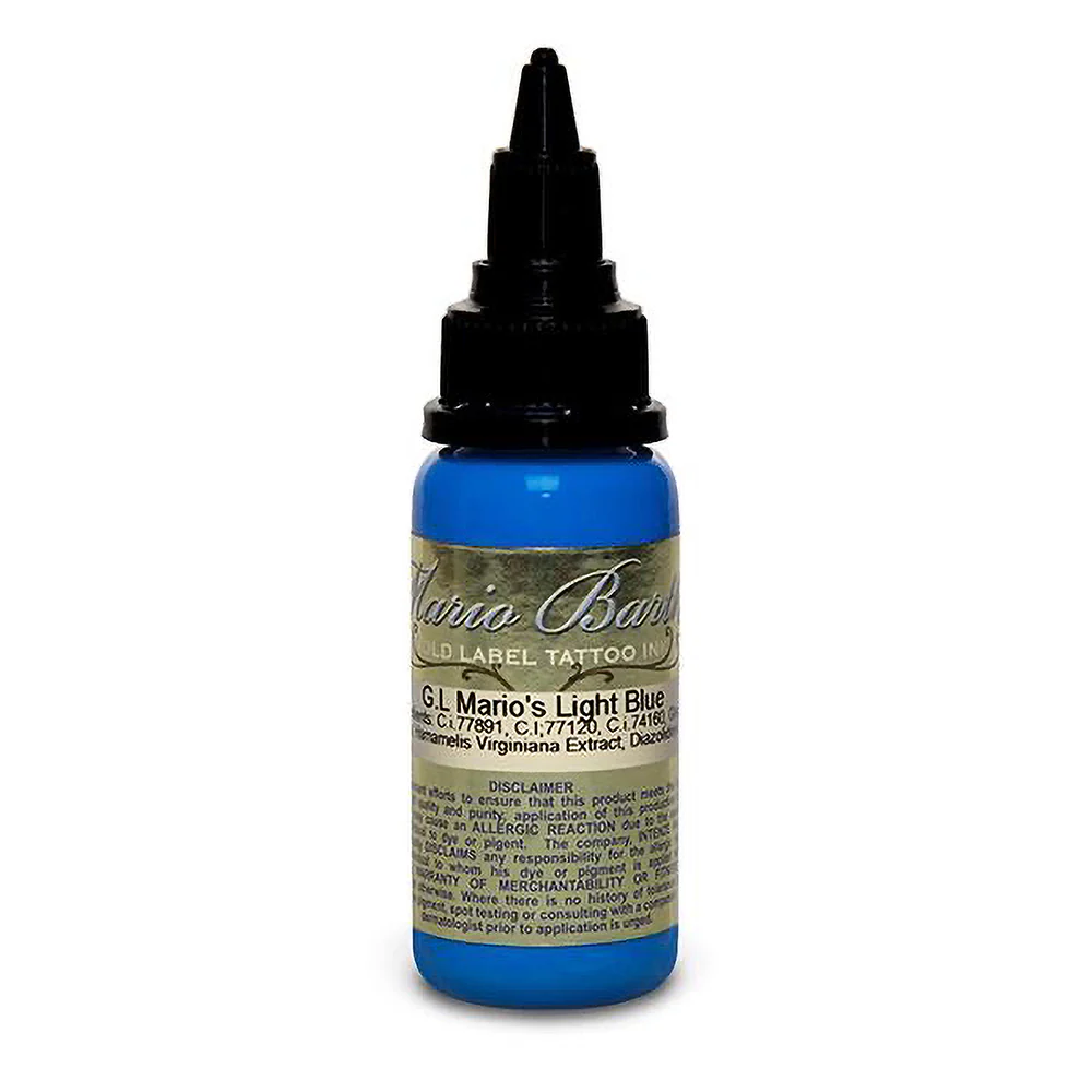 Mario's Light Blue Mario Barth Gold Label — Intenze Tattoo Ink — 1oz Bottle - Image 2