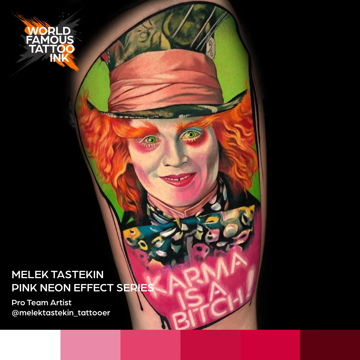 Melek Tastekin Pink Neon Effect Series — World Famous Tattoo Ink — 1oz - Image 4