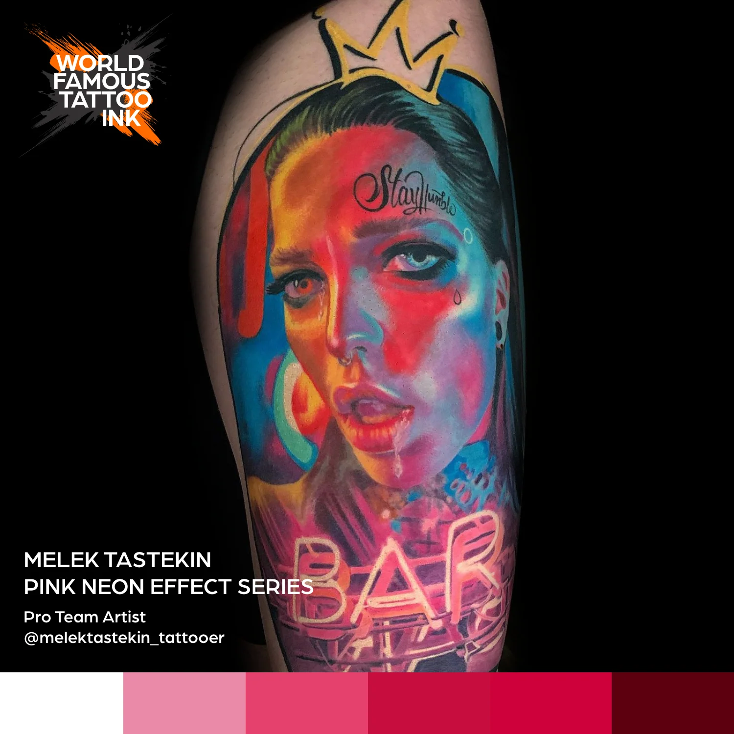 Melek Tastekin Pink Neon Effect Series — World Famous Tattoo Ink — 1oz - Image 5