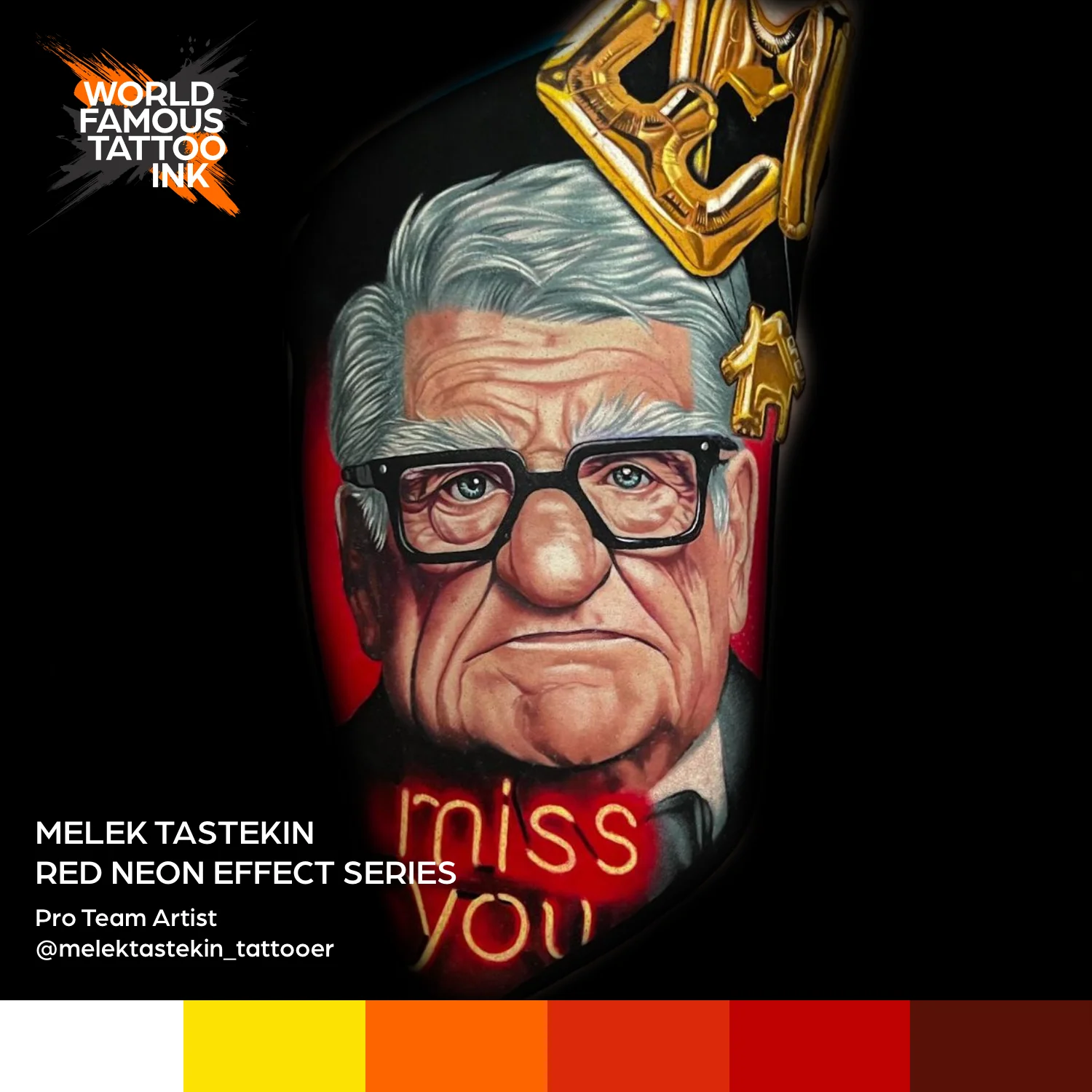 Melek Tastekin Red Neon Effect Series — World Famous Tattoo Ink — 1oz - Image 4