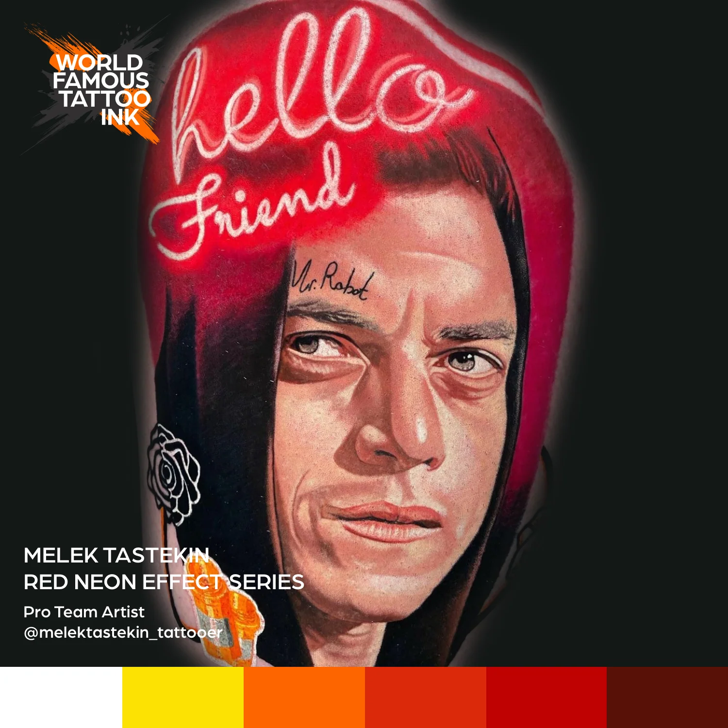 Melek Tastekin Red Neon Effect Series — World Famous Tattoo Ink — 1oz - Image 5