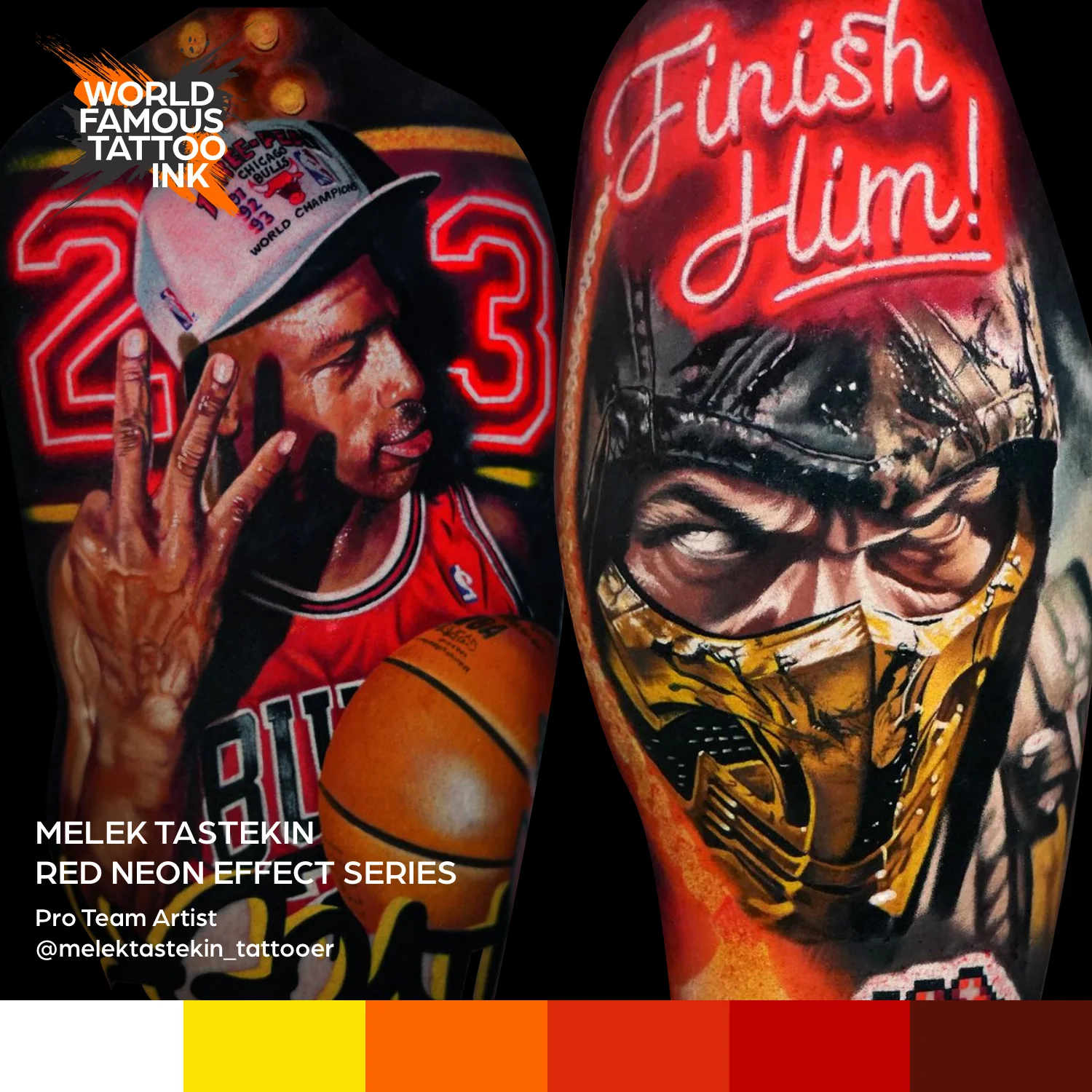 Melek Tastekin Red Neon Effect Series — World Famous Tattoo Ink — 1oz - Image 6