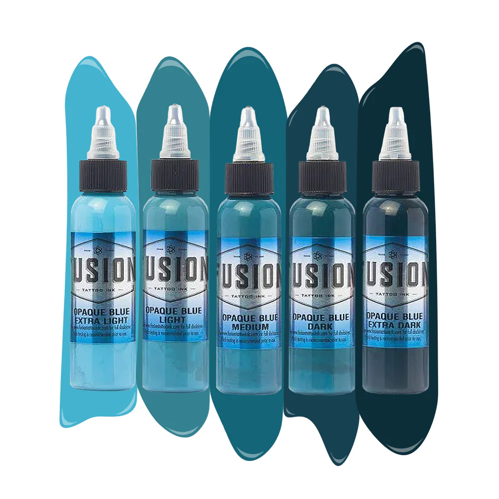 Opaque Blue 5-Color Set — Fusion Tattoo Ink — 1oz
