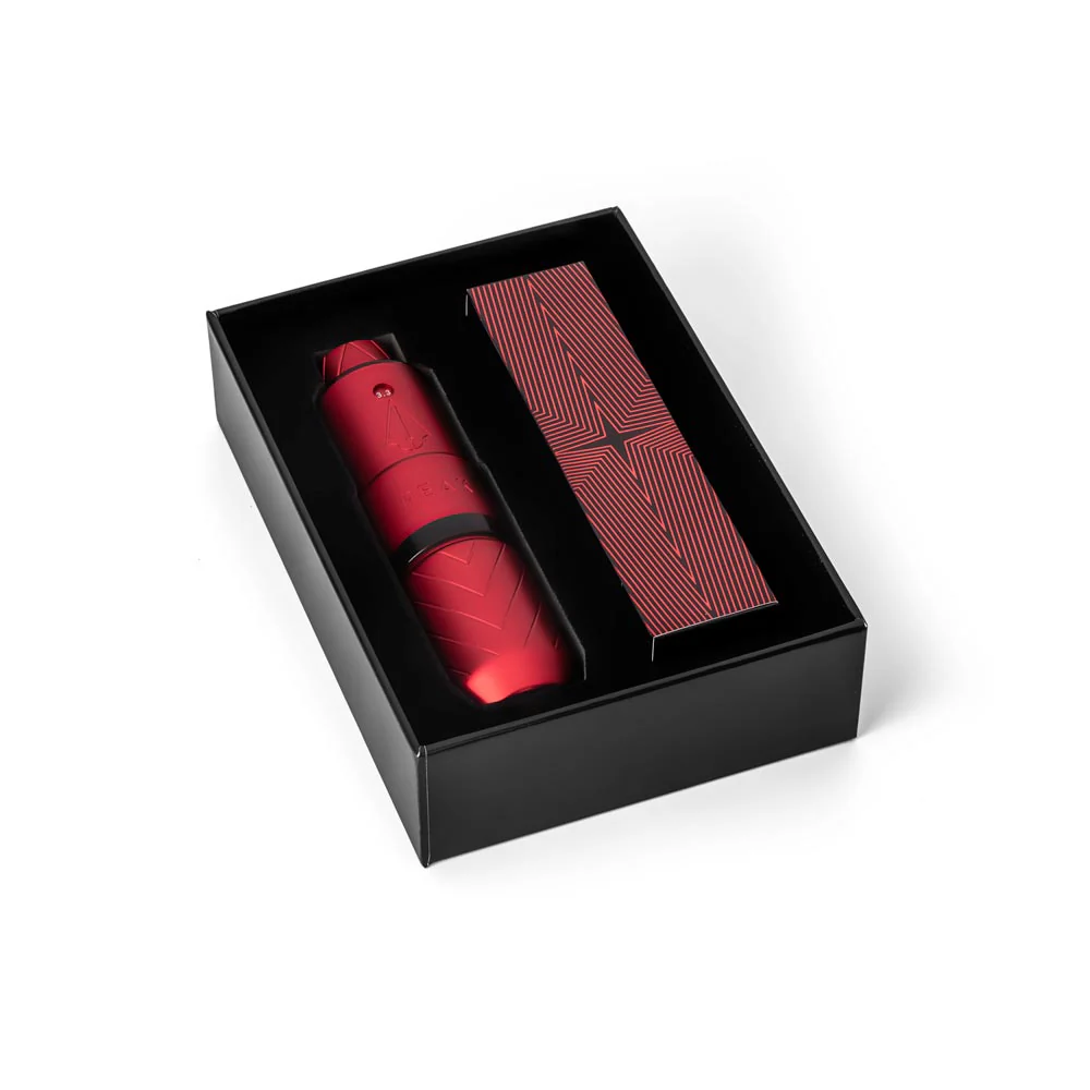 Peak Proteus Pen Tattoo Machine – Matte Red with Glossy Black Ring - Image 10