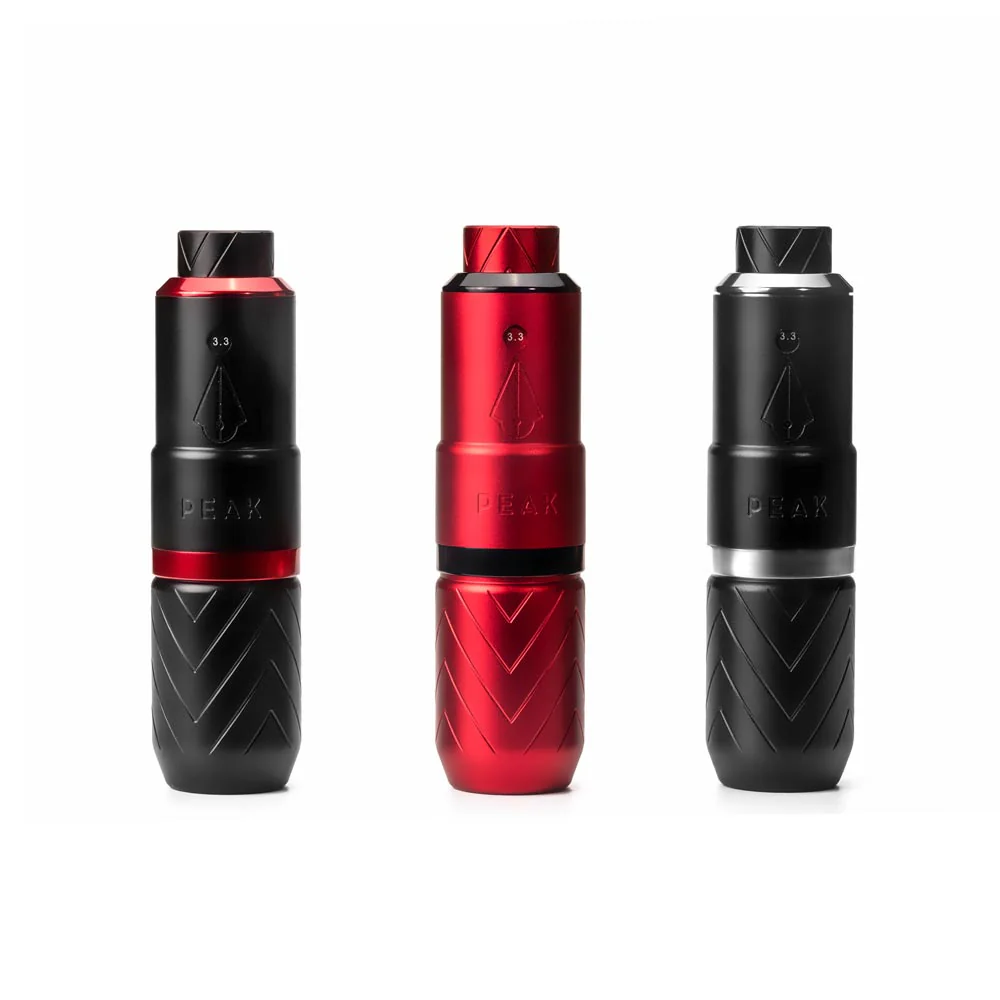Peak Proteus Pen Tattoo Machine – Matte Red with Glossy Black Ring - Image 11