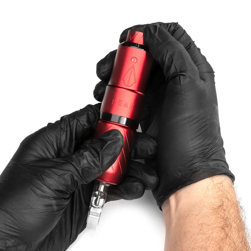 Peak Proteus Pen Tattoo Machine – Matte Red with Glossy Black Ring - Image 4