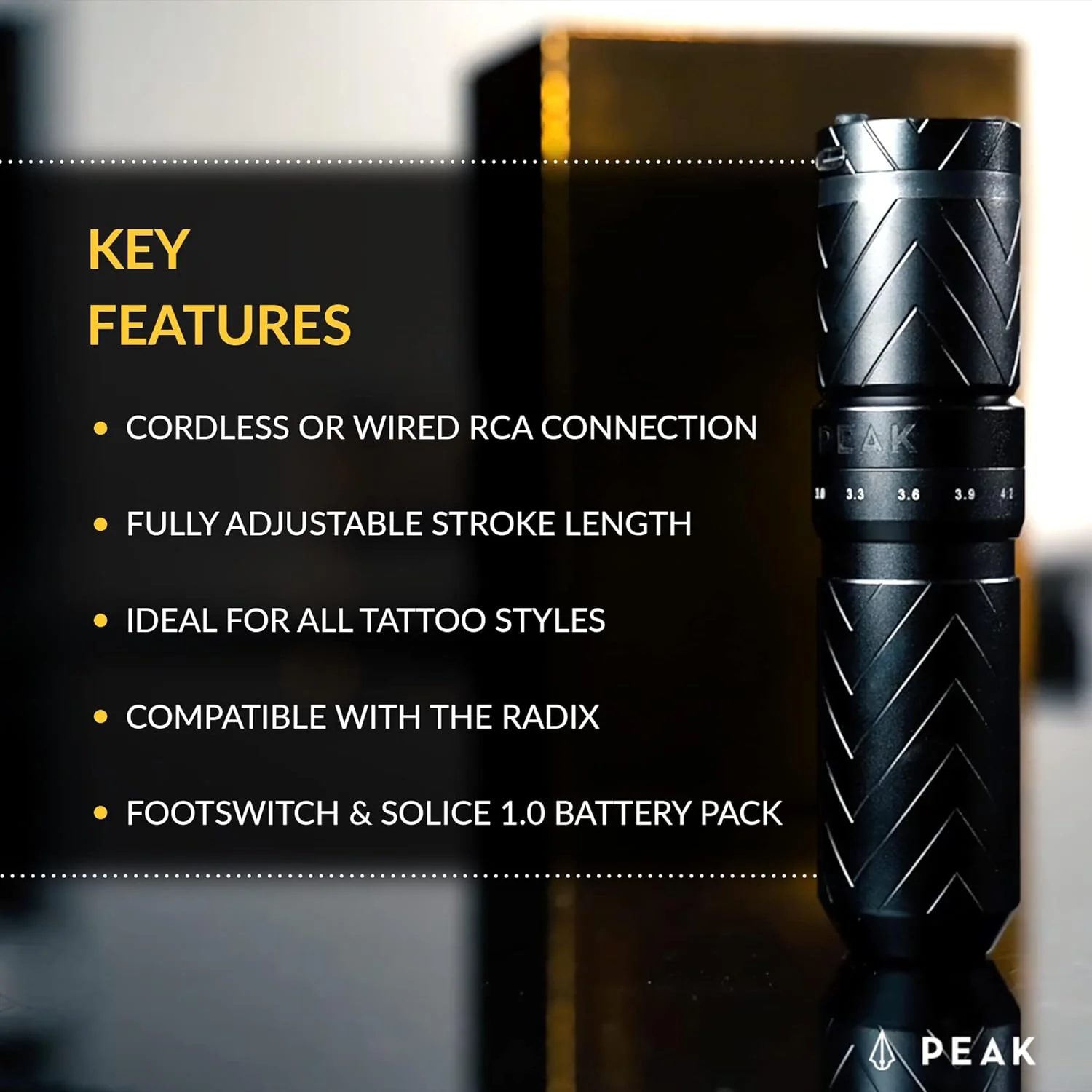Peak Solice Pro Adjustable Stroke Wireless Pen Tattoo Machine - Image 3