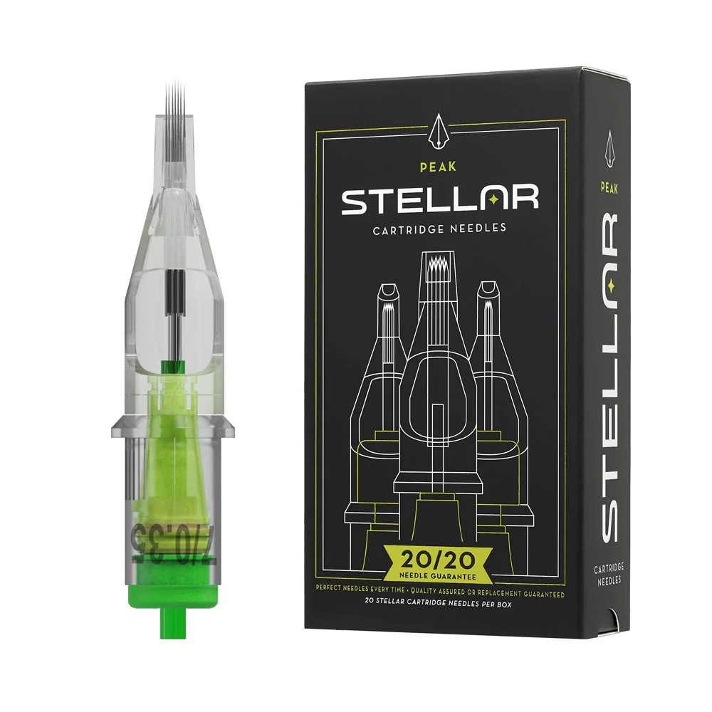 Peak Stellar Needle Cartridges — Curved Magnums (Extra Long Taper) — Box of 20