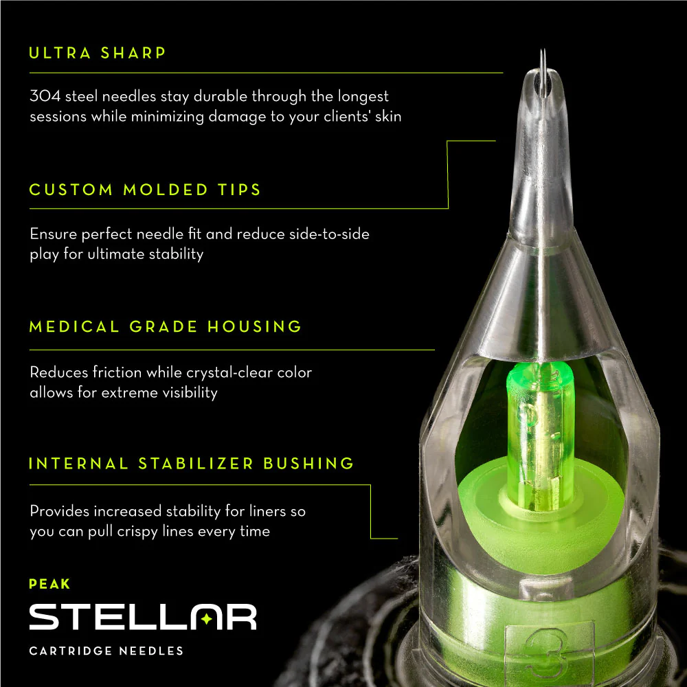 Peak Stellar Needle Cartridges — Curved Magnums (Extra Long Taper) — Box of 20 - Image 2