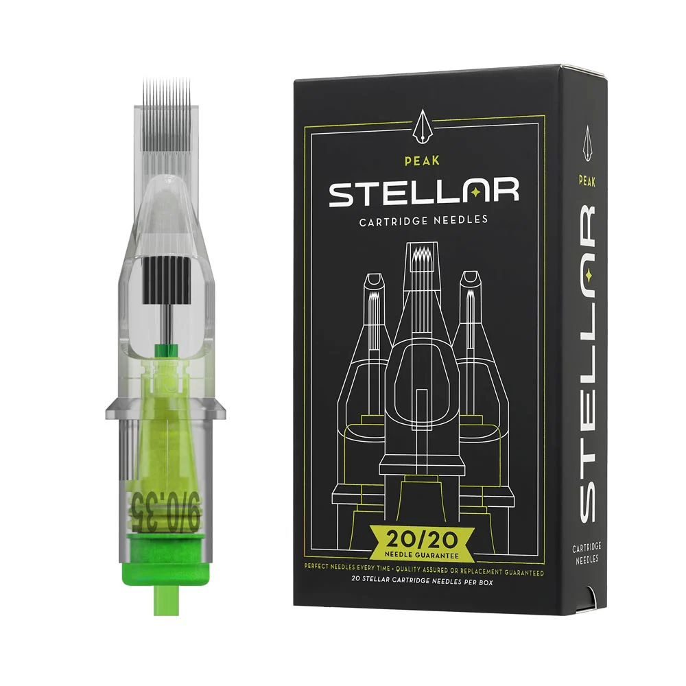 Peak Stellar Needle Cartridges — Curved Magnums (Long Taper) — Box of 20