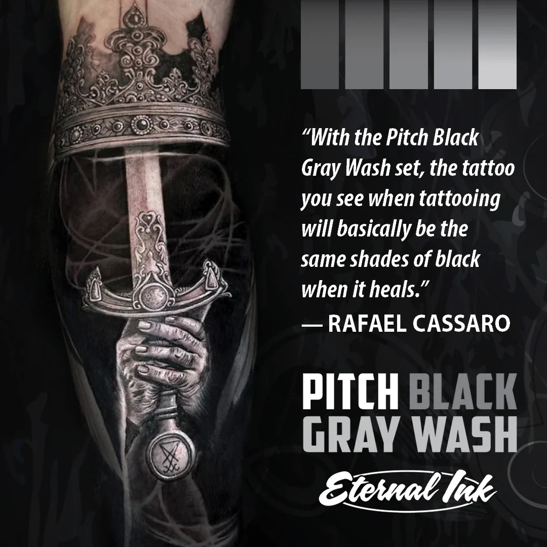 Pitch Black Gray Wash Set of 5 — Eternal Ink — Pick Size - Image 3