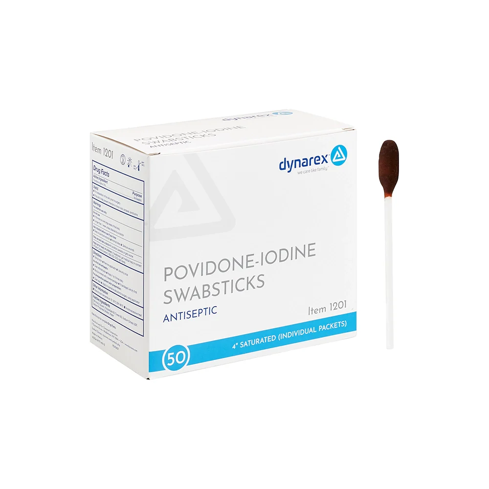 Dynarex Povidone Iodine Swabsticks 50/bx