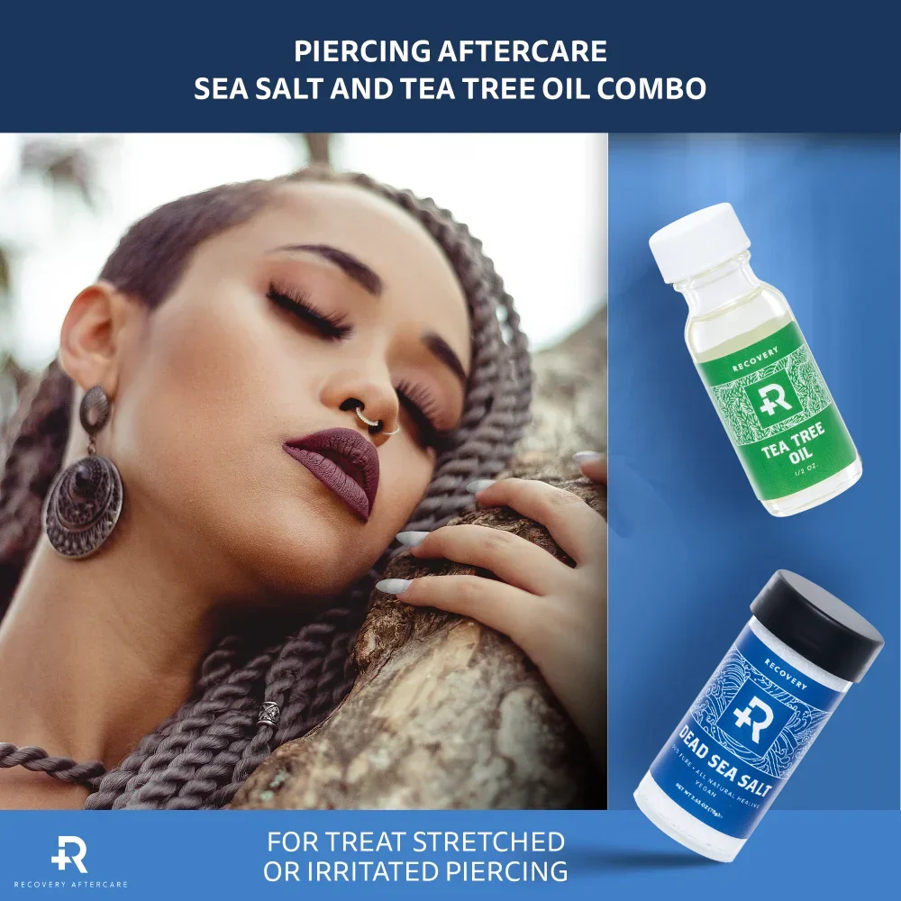 Recovery Aftercare Sea Salt and Tea Tree Oil Combo — Piercing Aftercare System - Image 4