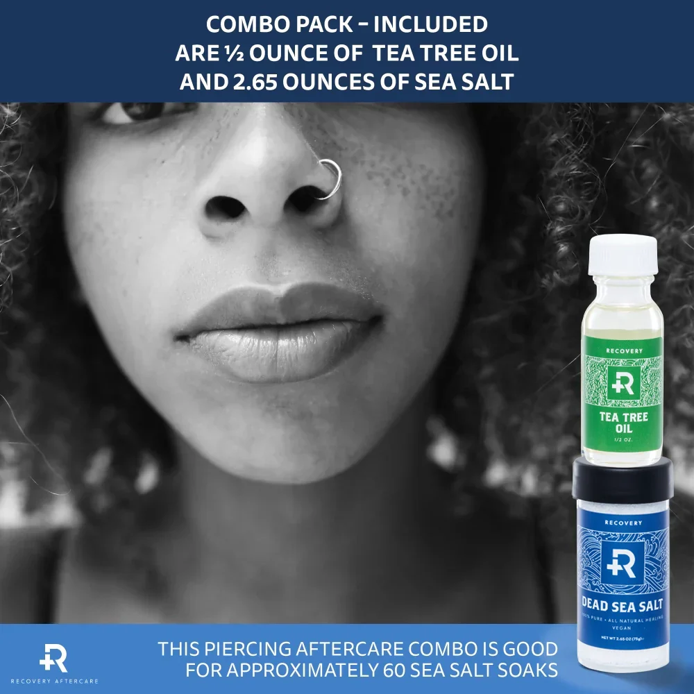 Recovery Aftercare Sea Salt and Tea Tree Oil Combo — Piercing Aftercare System - Image 6