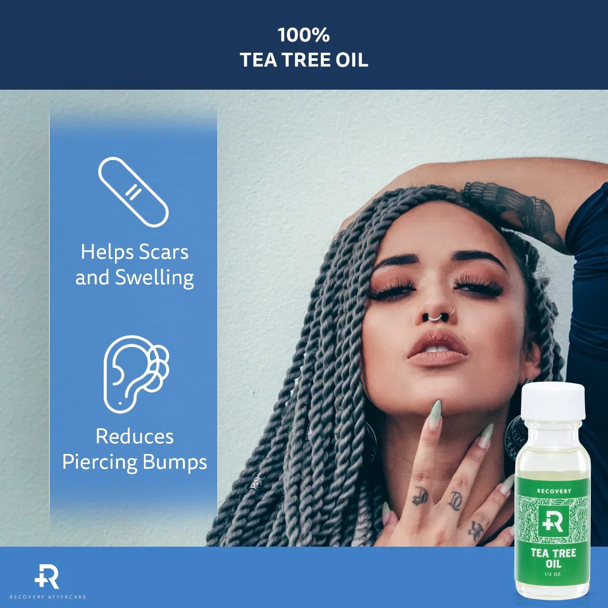 Recovery Aftercare Sea Salt and Tea Tree Oil Combo — Piercing Aftercare System - Image 9