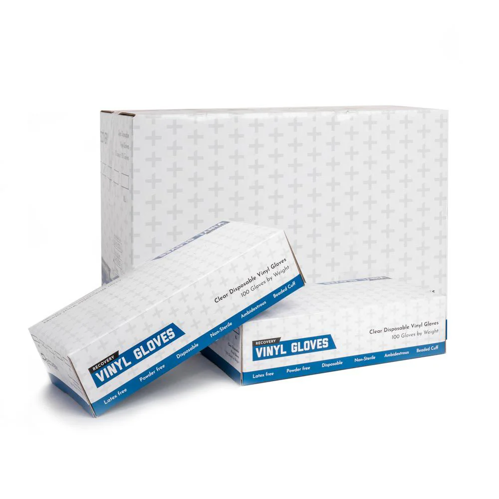 Recovery Clear Disposable Vinyl Gloves - Image 2