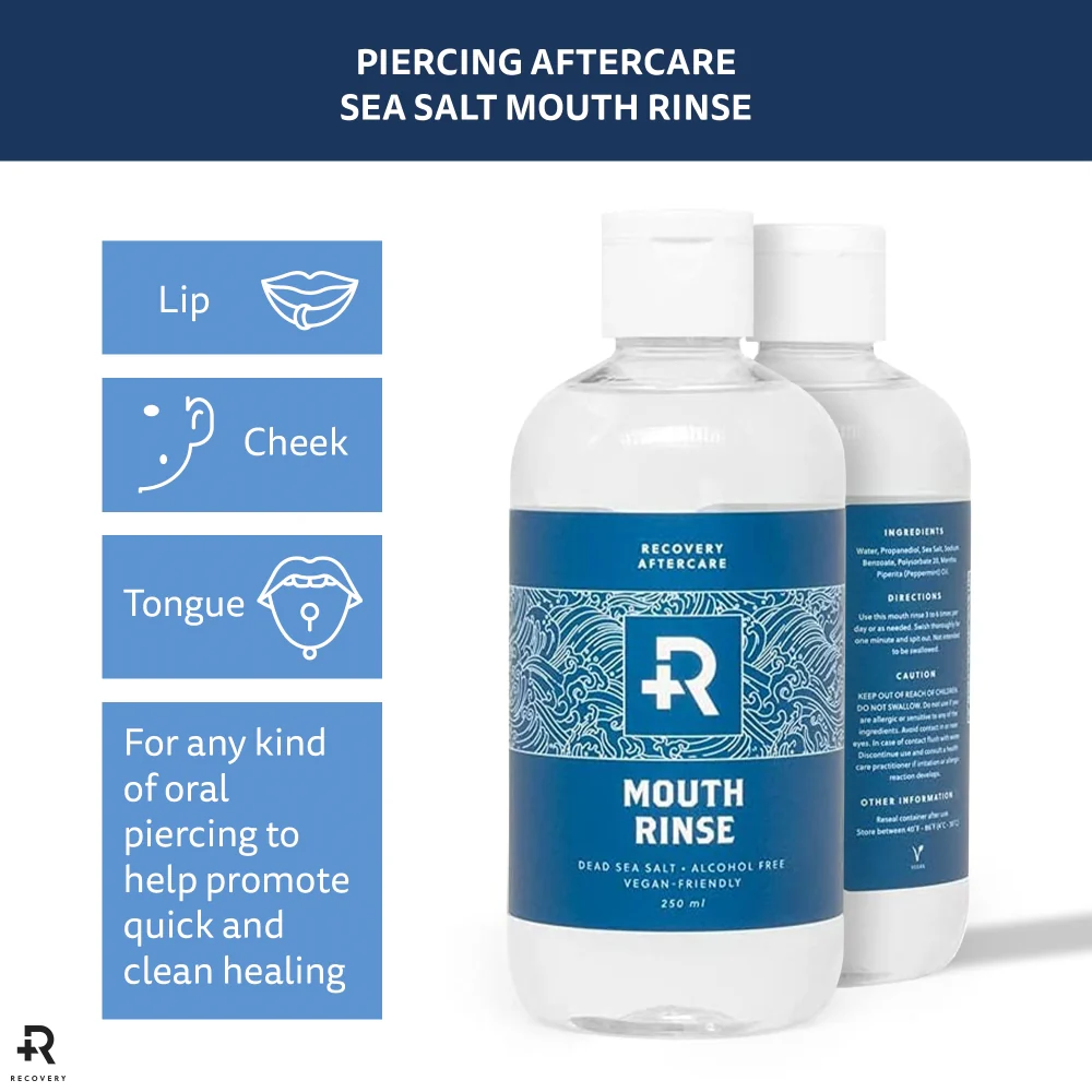 Recovery Aftercare Sea Salt Mouth Rinse — Alcohol Free Oral Piercing Aftercare — Single or Case of 12 - Image 7