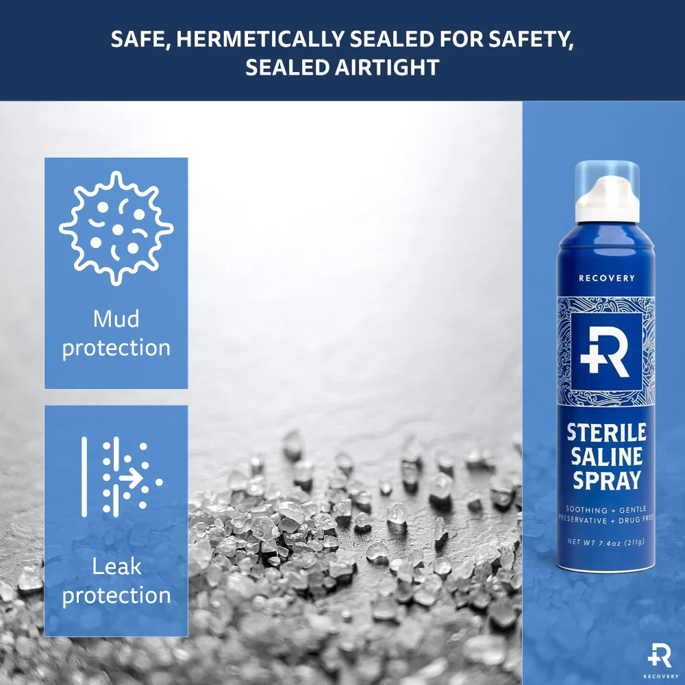 Recovery Sterilized Saline Wash Spray — 7.4oz — Single or Case of 36 - Image 7