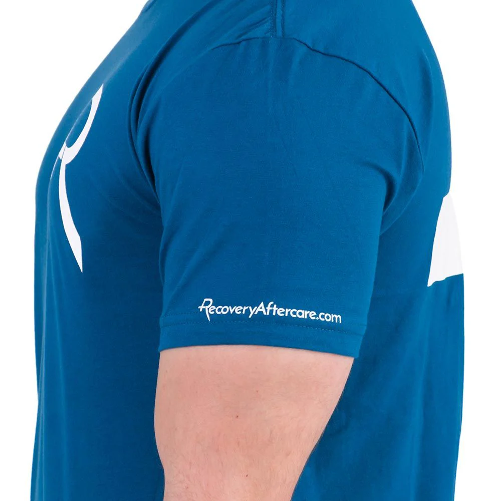 Recovery Unisex Blue Logo Short-Sleeved T-Shirt - Image 3