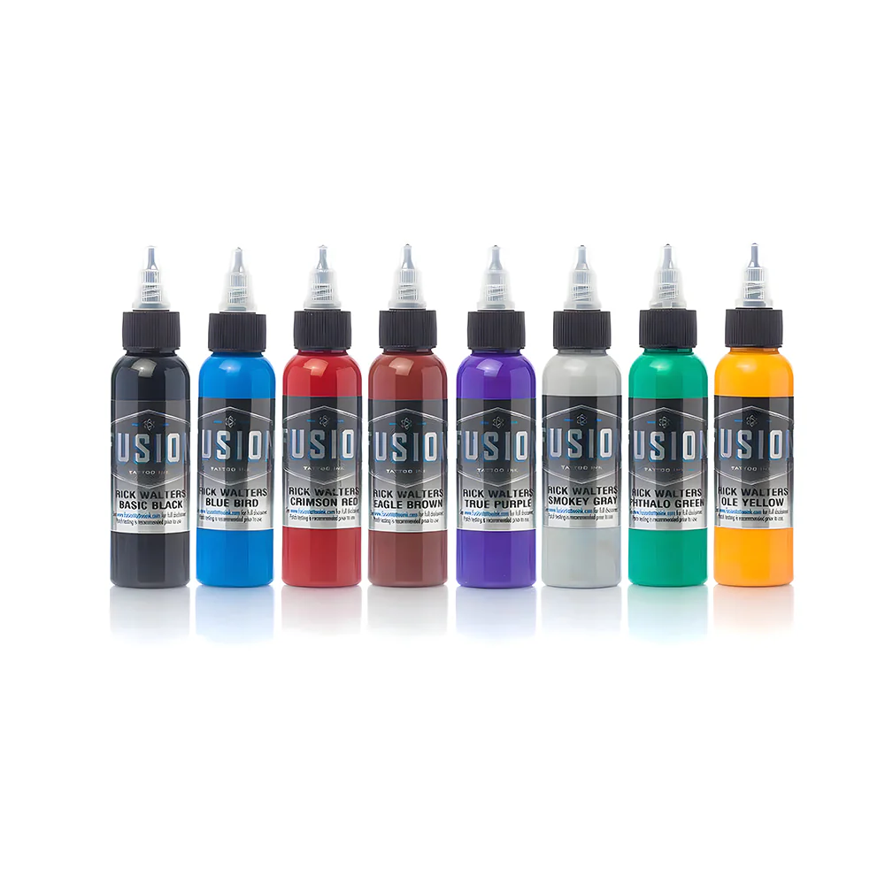 Rick Walters 8 Color Palette Signature Set — Fusion Tattoo Ink — Pick Size - Image 2