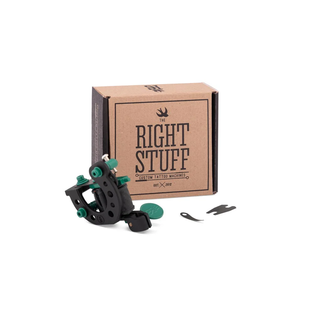 Right Stuff Lucky TrueLiner ALU Coil Tattoo Machine — Black/Green - Image 4