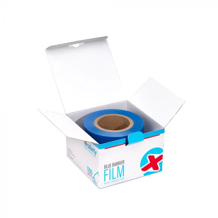 Saferly Medical Blue Barrier Film — 4" x 6" — One Roll of 1200 Perforated Sheets - Image 2