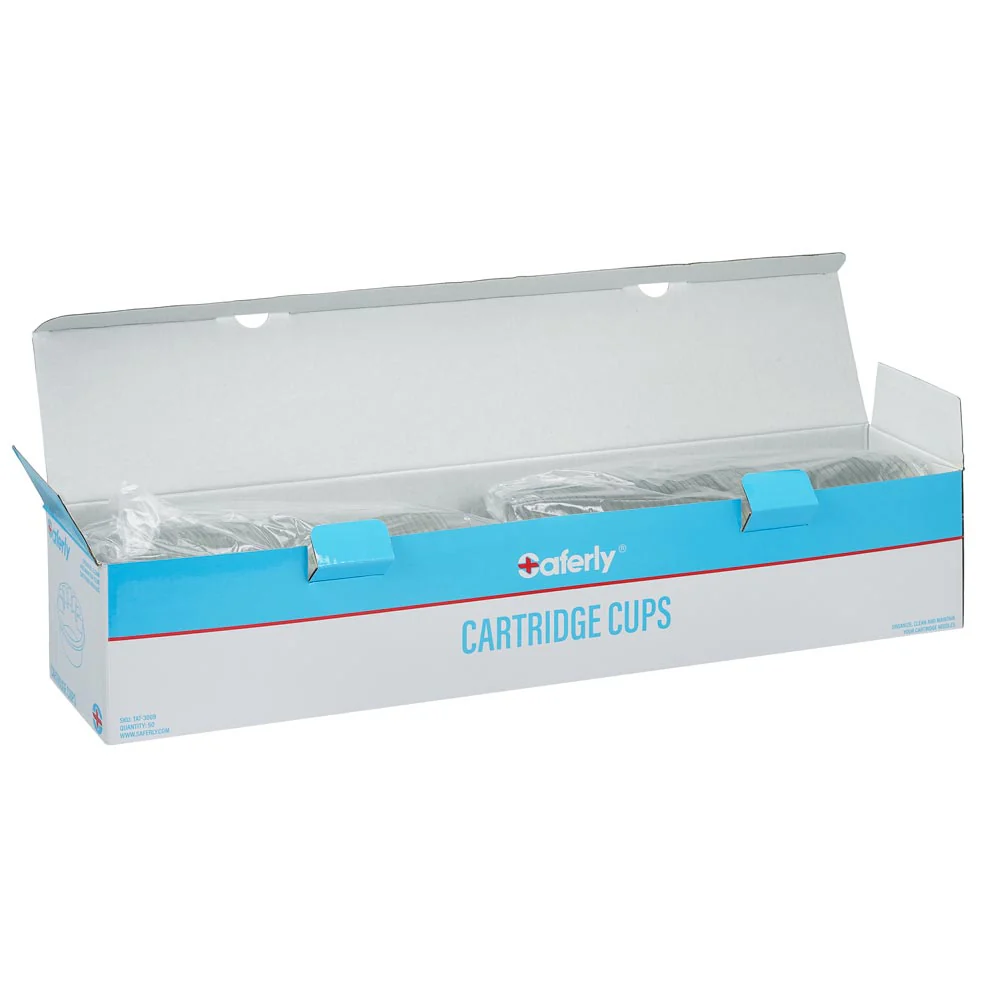 Saferly Cartridge Cups — Box of 50 Rinse Cups + 50 Cartridge Holder Lids - Image 3