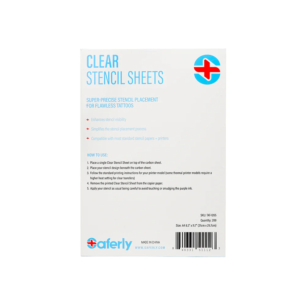 Saferly Clear Tattoo Stencil Insert — 8-1/2" x 11” — 200 Sheets - Image 5