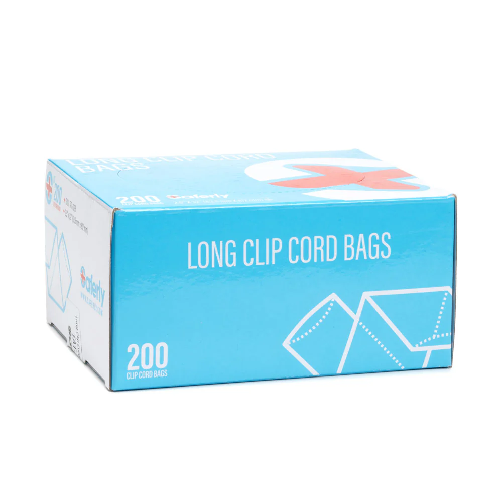 Saferly 32" Clip Cord Sleeves + Machine Bags — Blue — Box of 200 - Image 2