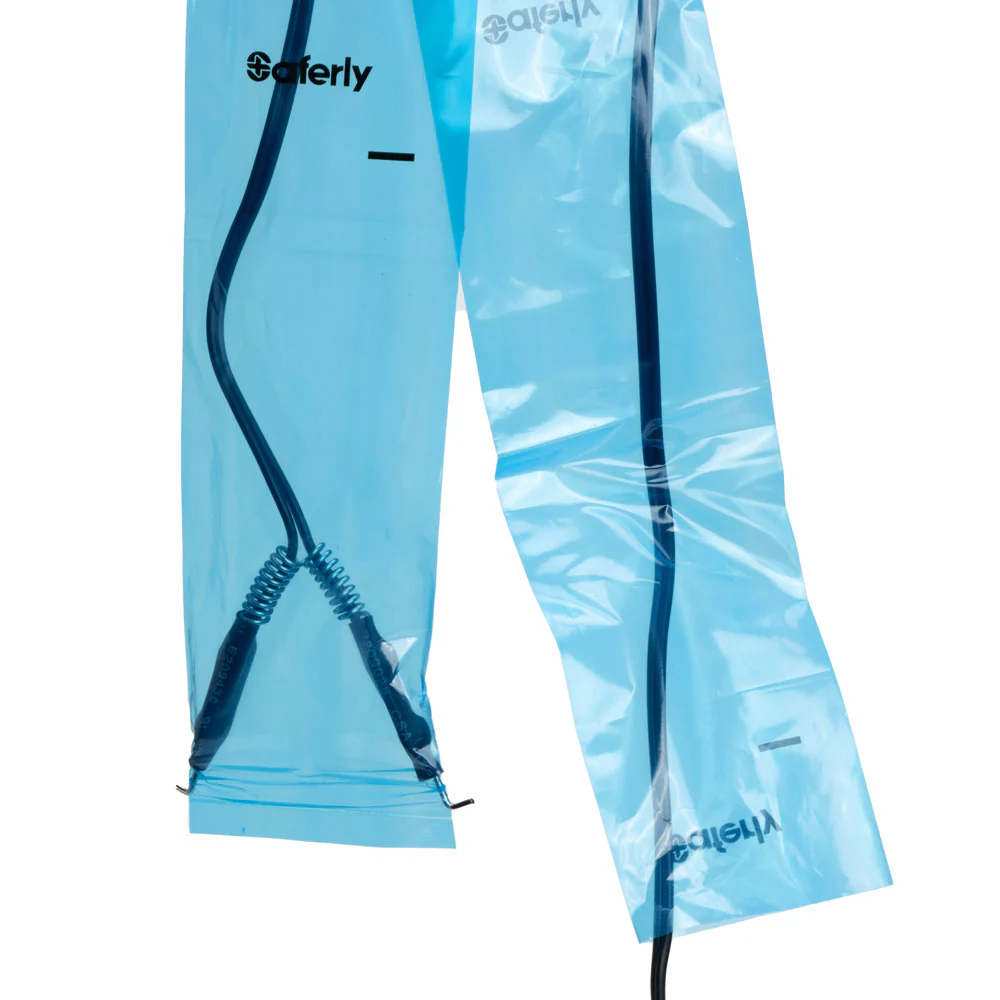 Saferly 32" Clip Cord Sleeves + Machine Bags — Blue — Box of 200 - Image 5