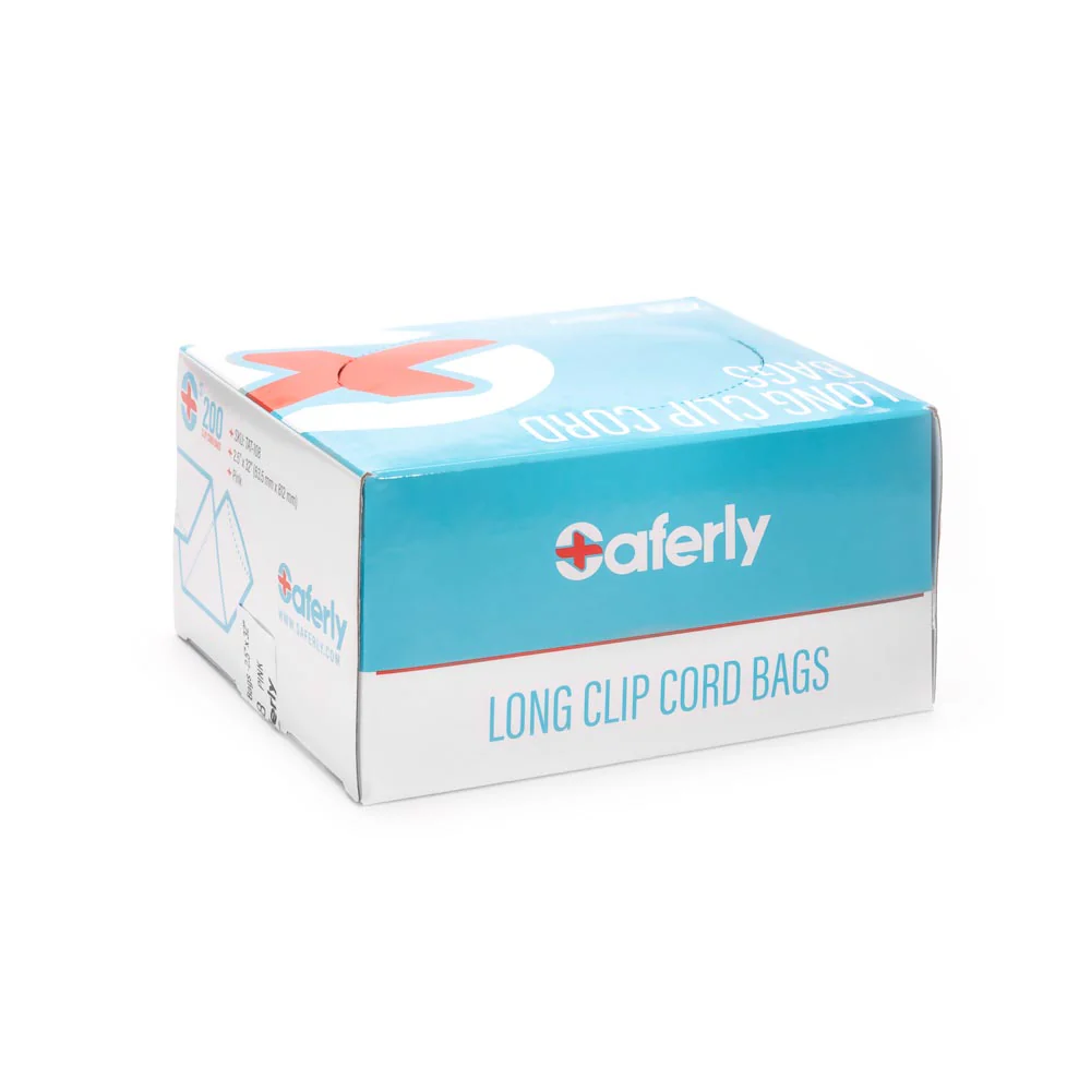 Saferly 32" Clip Cord Sleeves + Machine Bags — Pink — Box of 200 - Image 2