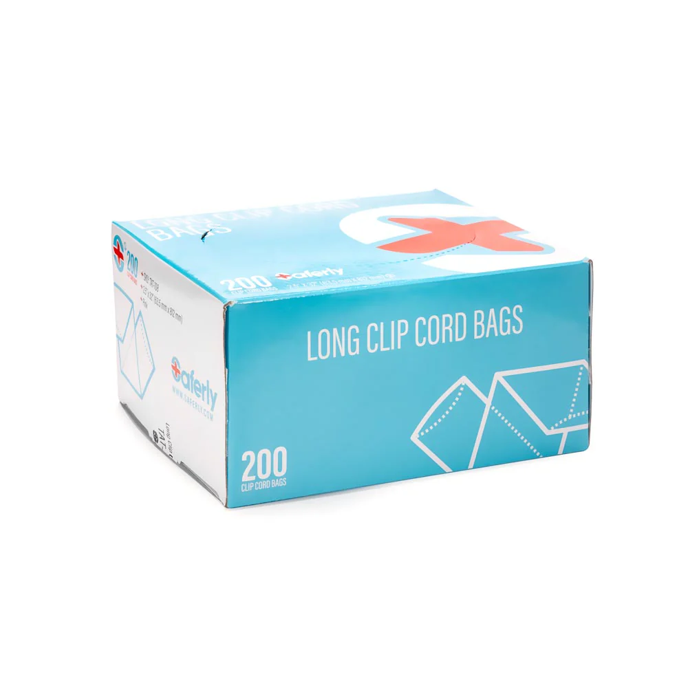 Saferly 32" Clip Cord Sleeves + Machine Bags — Pink — Box of 200 - Image 3