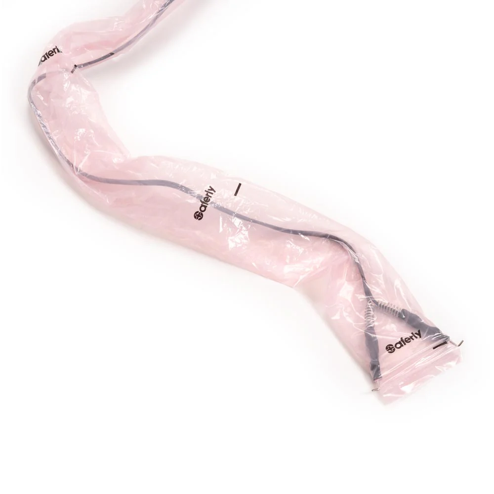 Saferly 32" Clip Cord Sleeves + Machine Bags — Pink — Box of 200 - Image 6