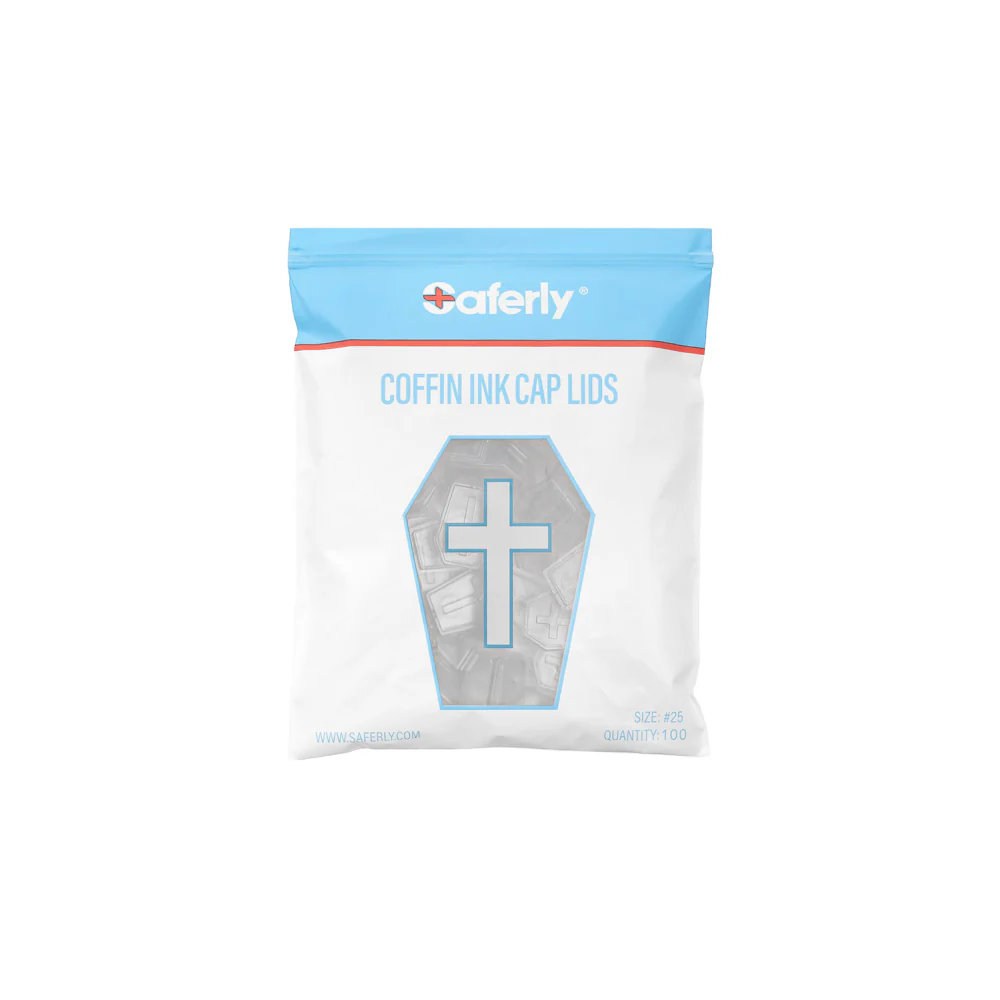 Saferly Coffin Ink Cap Lids — #25 — Bag of 200 — Pick Color - Image 2