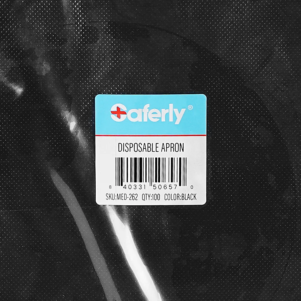 Saferly Disposable Black Aprons — Pack of 100 - Image 5